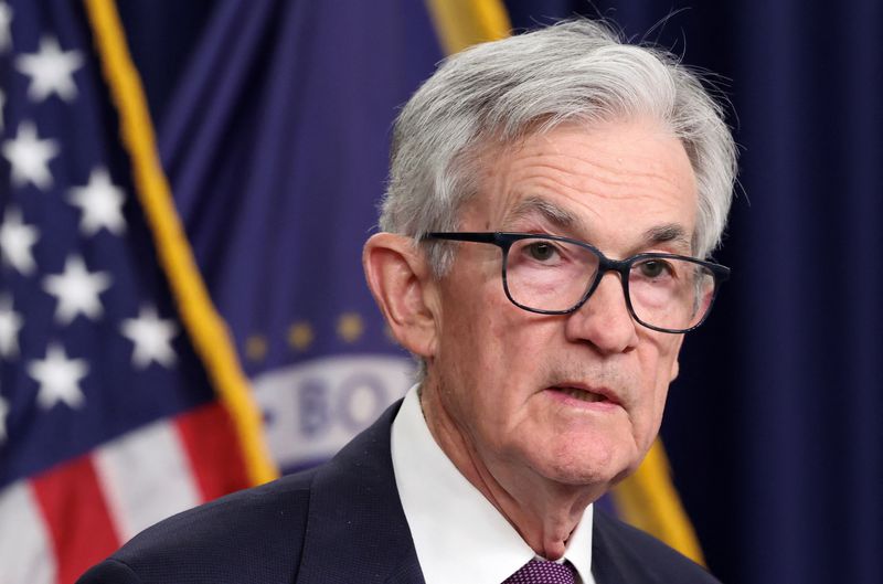 &copy; Reuters. Chair do Fed, Jerome Powell, durante coletiva de imprensa, em Washingtonn18/12/2024nREUTERS/Kevin Lamarque