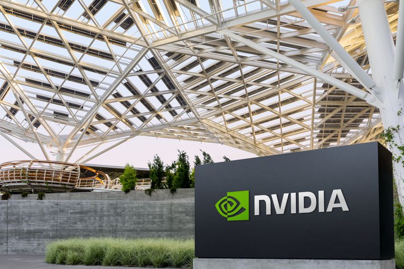&copy; Reuters. Logo da Nvidia na sede da empresa em Santa Clara, no Estado norte-americano da Califórnian05/2022 Cortesia NVIDIA/Divulgação via REUTERS