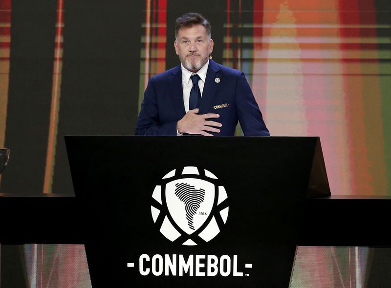 &copy; Reuters. Presidente da Conmebol, Alejandro Domínguezn17/03/2025nREUTERS/Cesar Olmedo