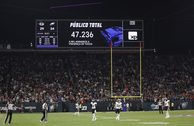 &copy; Reuters. Jogo da NFL na Neo Química Arena, em São Paulon06/09/2024nREUTERS/Carla Carniel