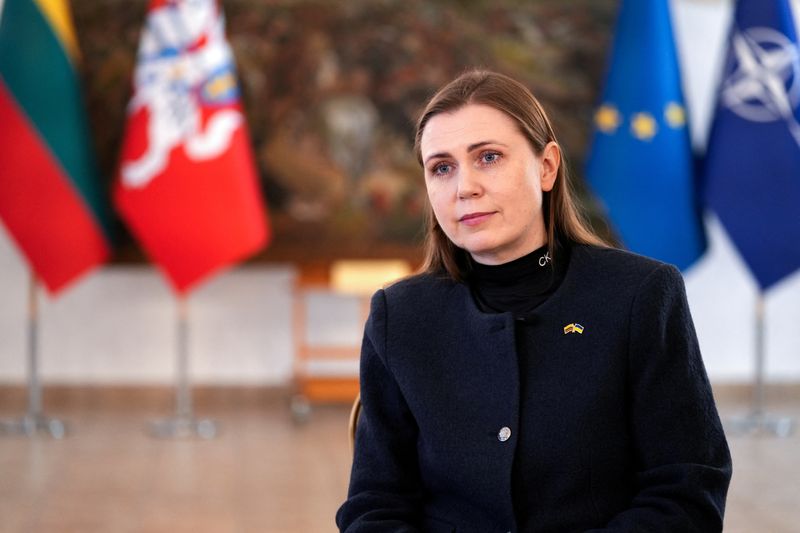 &copy; Reuters. Lithuanian Defence Minister Dovile Sakaliene attends an exclusive interview in Vilnius, Lithuania, April 15, 2025. REUTERS/Janis Laizans