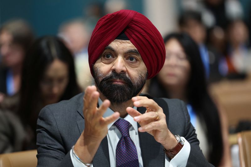 &copy; Reuters. Presidente do Banco Mundial, Ajay Banga, na COP29, em Baku, no Azerbaijãon12/11/2024nREUTERS/Murad Sezer