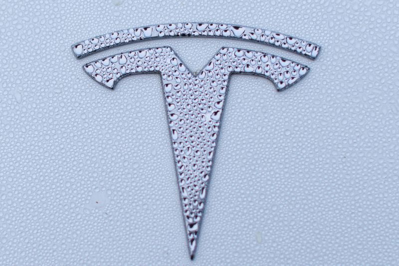 &copy; Reuters. Logotipo da Tesla exibido no veículo Modelo Y na Califórnian20/10/2023nREUTERS/Mike Blake