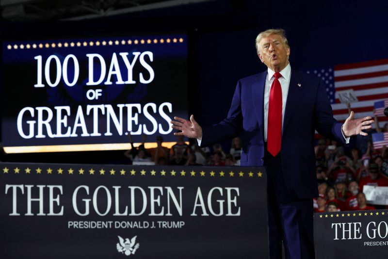 Trump touts 100-day achievements in Michigan amid concerns about economy