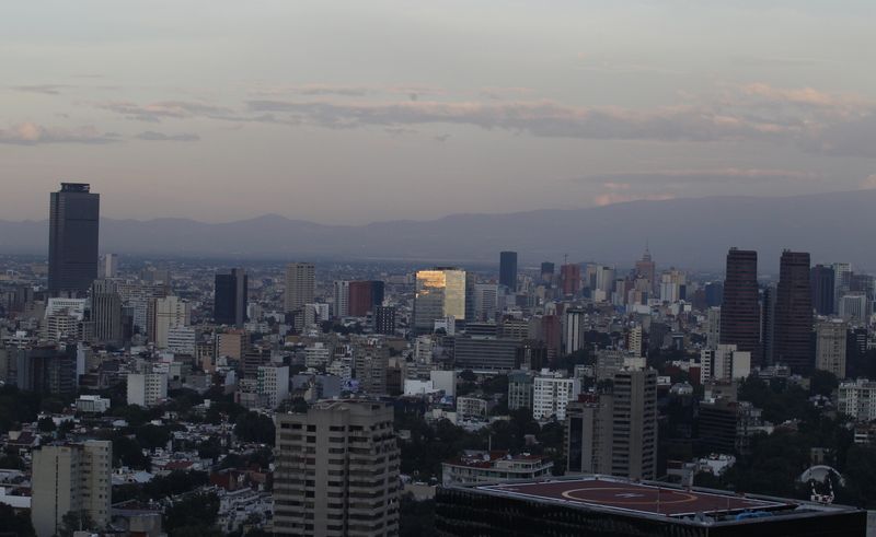 &copy; Reuters. FILE PHOTO: A view of Mexico city?s skyline during a sunset October 17, 2011. REUTERS/Carlos Jasso/File photo