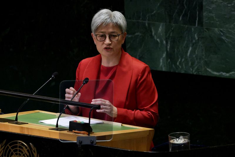 &copy; Reuters. Minister for Foreign Affairs of the Commonwealth of Australia Penny Wong addresses the 79th United Nations General Assembly at U.N. headquarters in New York, U.S., September 27, 2024. REUTERS/Kent J. Edwards/File Photo
