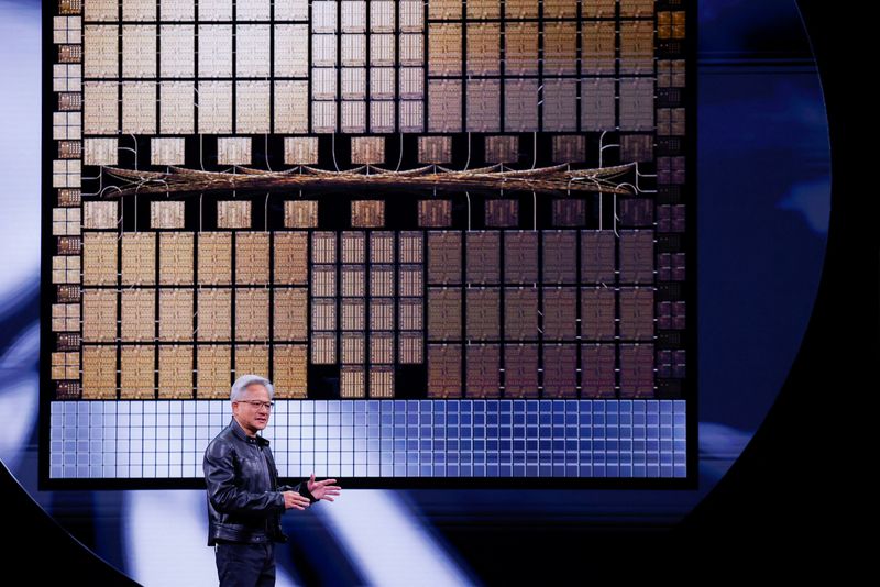 &copy; Reuters. CEO da Nvidia, Jensen Huang, discursa durante a Computex 2025 em Taipé, Taiwann19/5/2025 REUTERS/Ann Wang/Arquivo