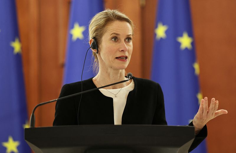&copy; Reuters. Alta representante da UE para as Relações Exteriores e a Política de Segurança e vice-presidente da Comissão Europeia, Kaja Kallasn24/05/2025nREUTERS/Vladislav Culiomza