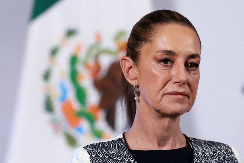 &copy; Reuters. Presidente do México, Claudia Sheinbaum, durante coletiva de imprensa, na Cidade do Méxicon03/04/2025nREUTERS/Henry Romero