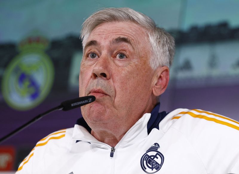 &copy; Reuters. Técnico Carlo Ancelotti concede entrevista coletivan 13/5/2025     REUTERS/Susana Vera