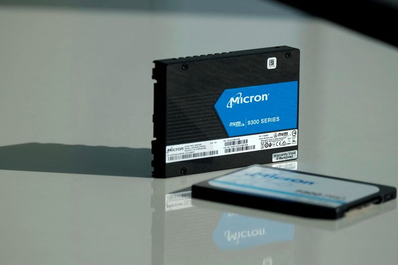 &copy; Reuters. Produto da Micron Technology é apresentado em evento, em San Francisco, na Califórnian24/10/2019nREUTERS/Stephen Nellis