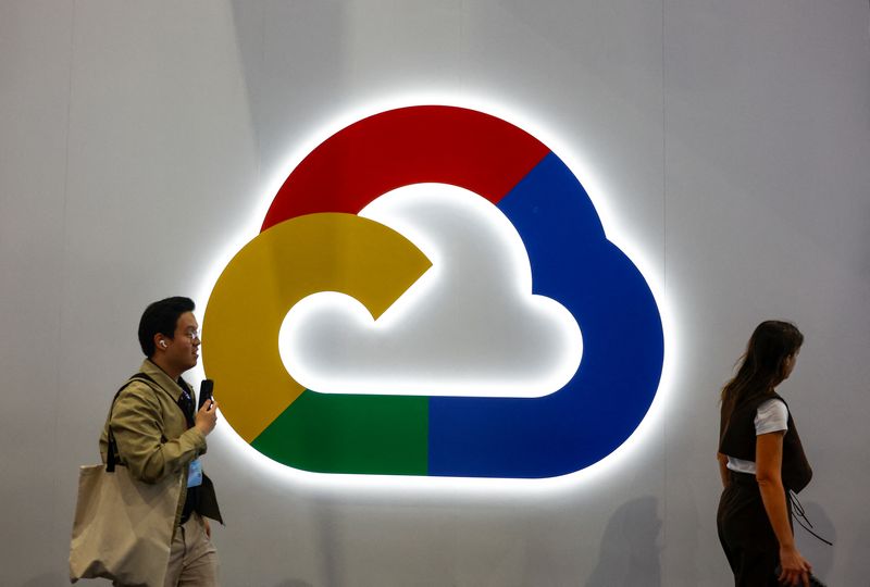 &copy; Reuters. Logo do Google Cloud em evento em Barcelona, da Espanhan04/03/2025nREUTERS/Albert Gea