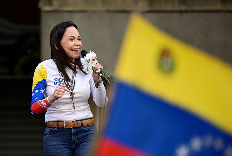 &copy; Reuters. María Corina Machado em Caracasn 9/1/2025   REUTERS/Gaby Oraa