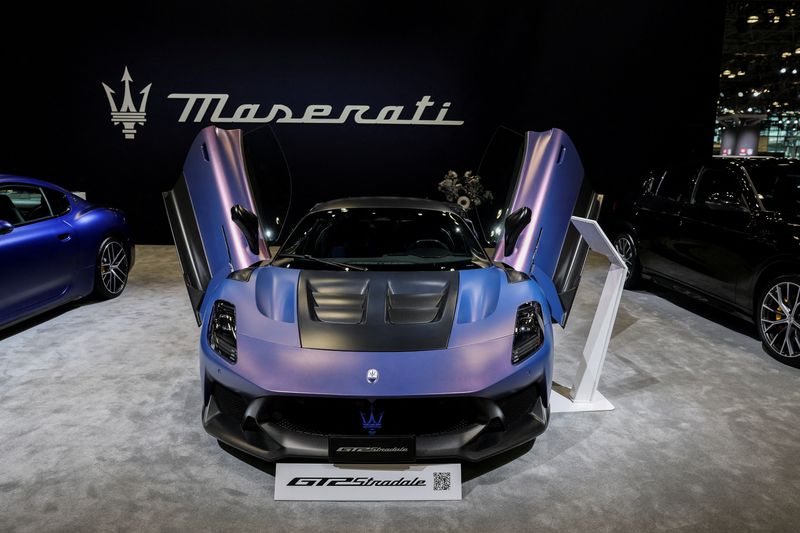 &copy; Reuters. Um Maserati GT2 Stradale no New York International Auto Show Press Preview na cidade de Nova York, EUA, em 16 de abril de 2025. REUTERS/Jeenah Moon