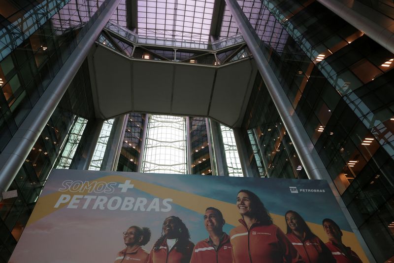 &copy; Reuters. Logo da Petrobras, no Rio de Janeiro, Brasiln05/06/2025nREUTERS/Ricardo Moraes
