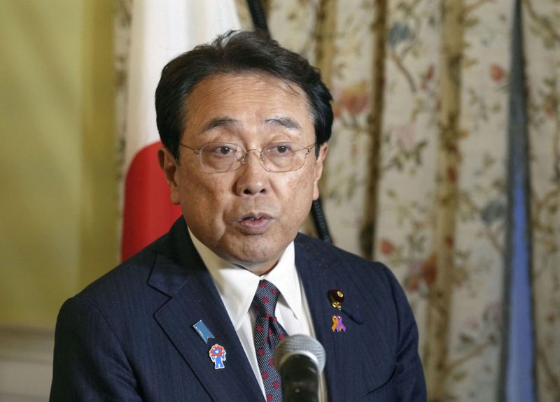 &copy; Reuters. Negociador de tarifas do Japão, Ryosei Akazawan16/04/2025. Kyodo/via REUTERS/File Photo