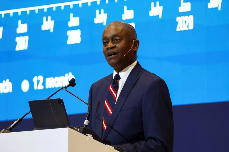 &copy; Reuters. Presidente do Fed de Atlanta, Raphael Bostic, durante conferência na Cidade do Cabo, na África do Suln31/08/2023nREUTERS/Esa Alexander