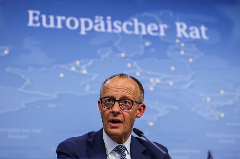 &copy; Reuters. Chanceler alemão, Friedrich Merzn26/06/2025nREUTERS/Christian Hartmann