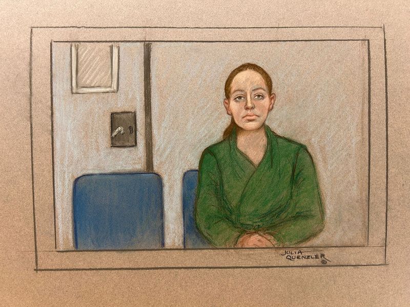 &copy; Reuters. Desenho de tribunal da enfermeira Lucy Letbyn 24/10/2024   Divulgação via REUTERS
