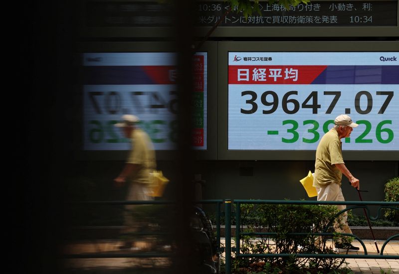 Asian stocks wobble, dollar edges down with tariff deadline in focus