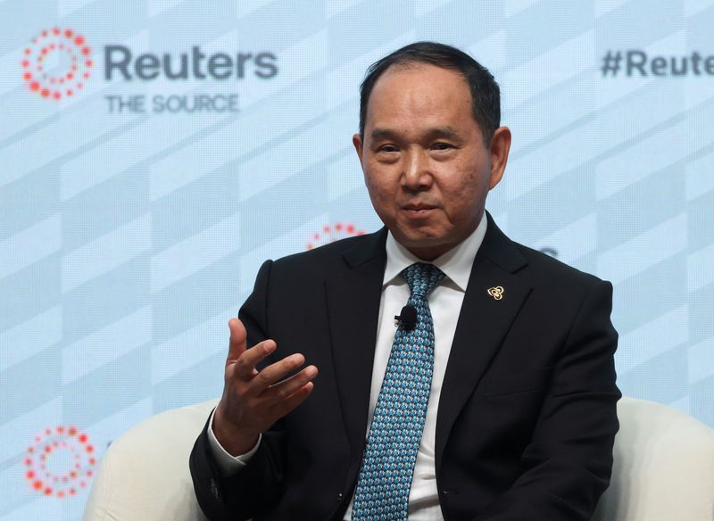 &copy; Reuters. Chai Eamsiri, Chief Executive Officer, Thai Airways International Public Company Limited, speaks at the Reuters NEXT Asia summit in Singapore July 9, 2025. REUTERS/Edgar Su