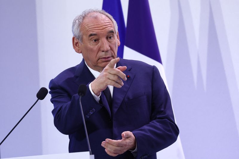 &copy; Reuters. Primeiro-ministro da França, François Bayrou, durante entrevista coletiva em Parisn15/07/2025 REUTERS/Abdul Saboor