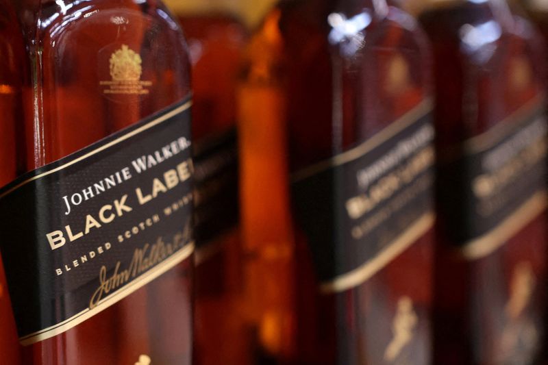 &copy; Reuters. FILE PHOTO: Johnnie Walker bottles are displayed on a shelf in a supermarket in Sarajevo, Bosnia and Herzegovina, October 29, 2024. REUTERS/Dado Ruvic/File Photo