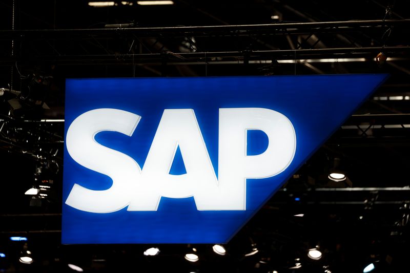 &copy; Reuters. FILE PHOTO: A logo on the SAP exhibition space at the Viva Technology conference dedicated to innovation and startups at Porte de Versailles exhibition center in Paris, France June 15, 2022. REUTERS/Benoit Tessier/ File Photo