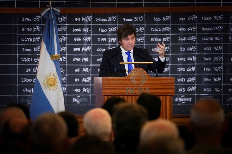 &copy; Reuters. O presidente da Argentina, Javier Milein10/07/2025nREUTERS/Mariana Nedelcu