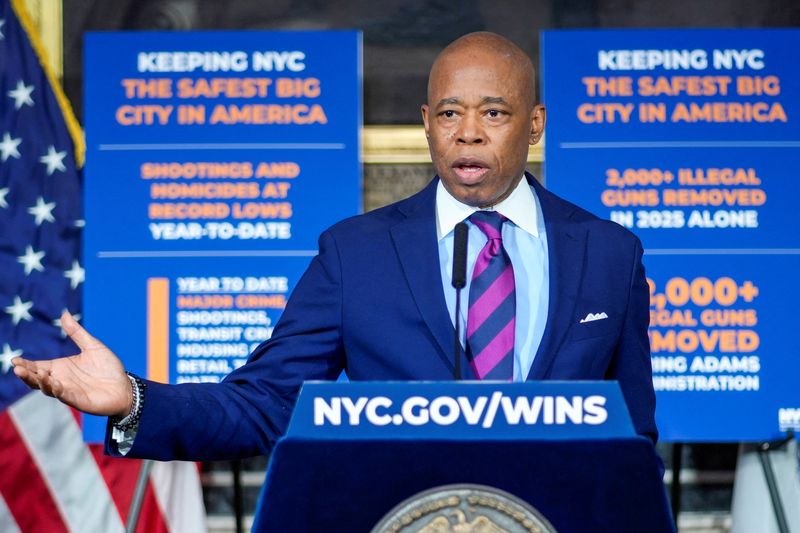 &copy; Reuters. O prefeito de Nova York, Eric Adams n03/06/2025nREUTERS/Eduardo Munoz