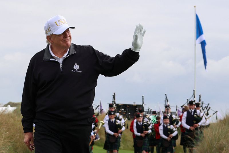 Trump opens new golf course in Scotland, heading home with eye on Middle East