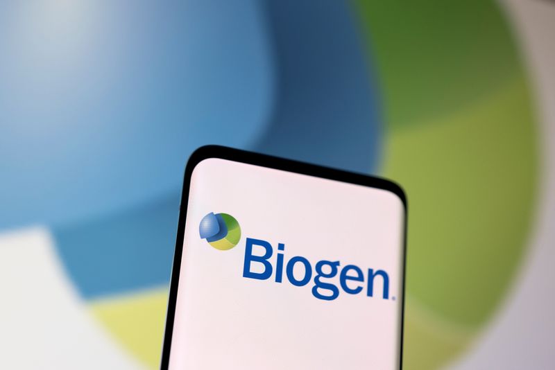 &copy; Reuters. FILE PHOTO: Biogen logo is seen displayed in this illustration taken, May 3, 2022. REUTERS/Dado Ruvic/Illustration/ File Photo