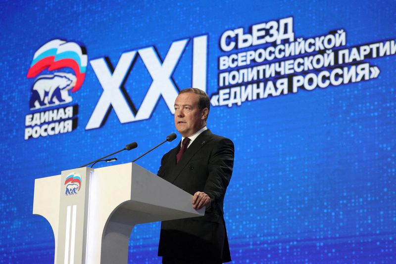 LYNXMPEL7206D_L Factbox- Who is Dmitry Medvedev, the Russian warfare hackers that were subjected to Trump's skin?