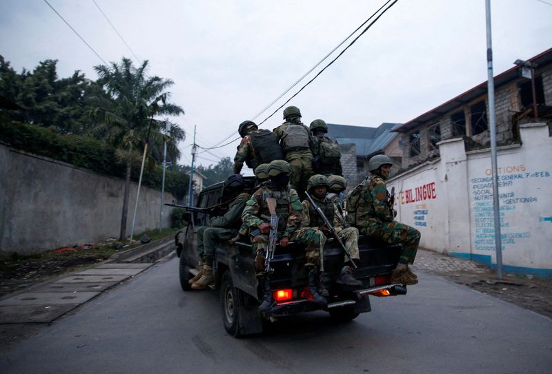 &copy; Reuters. Integrantes do grupo rebelde M23, em Goman29/01/2025nREUTERS/Stringer