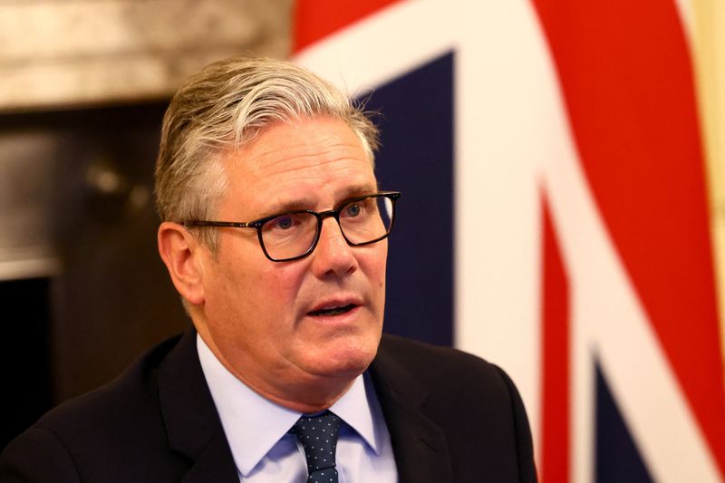 &copy; Reuters. Primeiro-ministro do Reino Unido, Keir Starmer, em Londresn13/08/2025 REUTERS/Jack Taylor/Pool