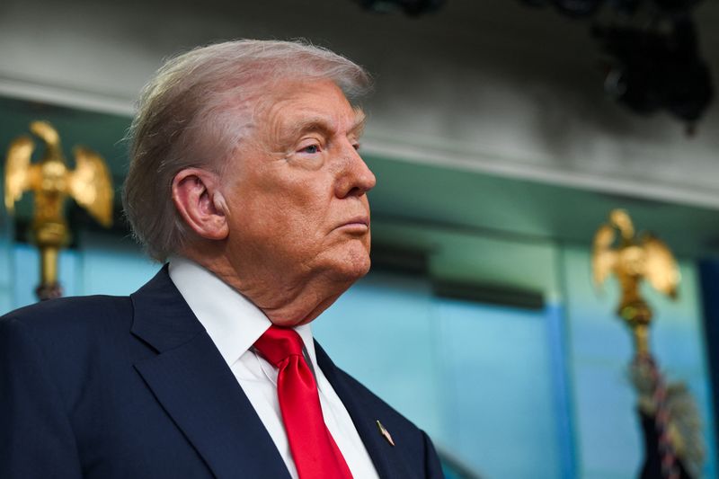 &copy; Reuters. Donald Trump na Casa Brancan 11/8/2025   REUTERS/Annabelle Gordon