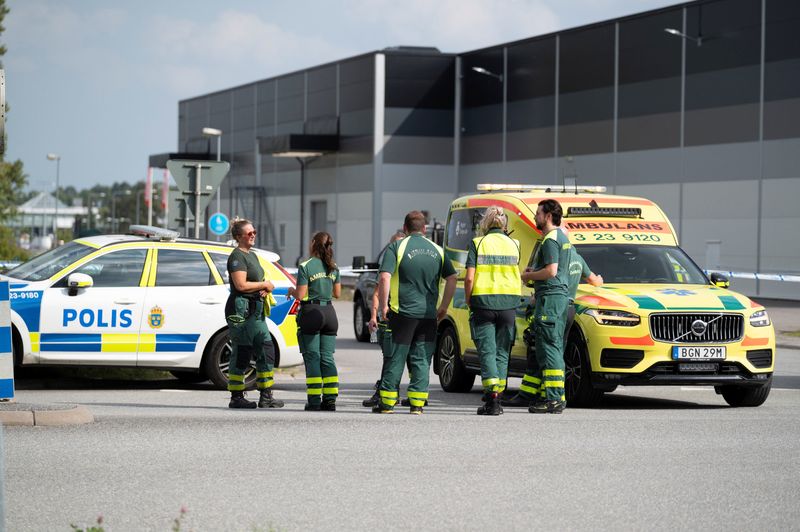 &copy; Reuters. Local de ataque a tiros na Suécian 15/8/2025   Filip Gronroos/TT News Agency via REUTERS