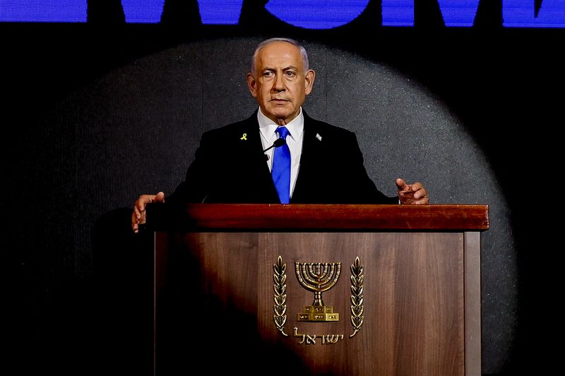 &copy; Reuters. Primeiro-ministro israelense, Benjamin Netanyahun13/08/2025nREUTERS/Ronen Zvulun/Pool