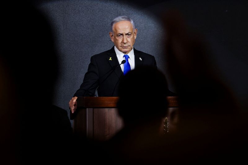 &copy; Reuters. Benjamin Netanyahu em Jerusalémn 13/8/2025   REUTERS/Ronen Zvulun