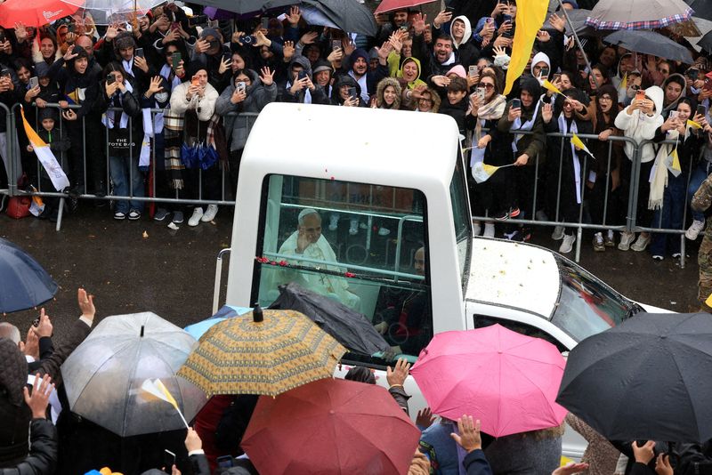 Pope pushes peace message on second day in crisis-hit Lebanon