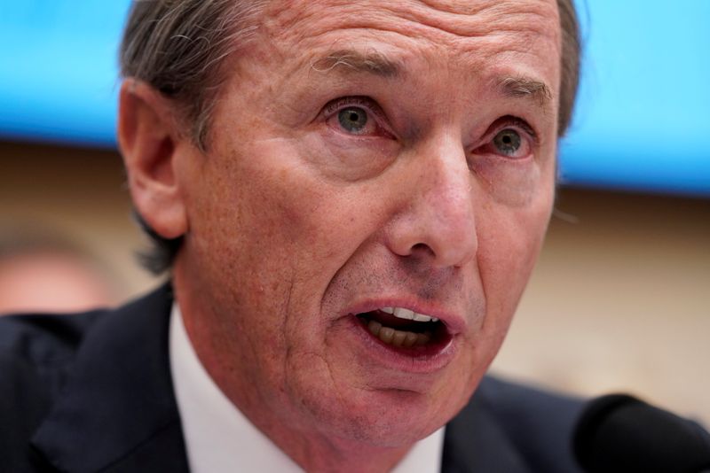 © Reuters. FILE PHOTO: James P. Gorman, chairman & CEO of Morgan Stanley, testifies before a House Financial Services Committee hearing on 