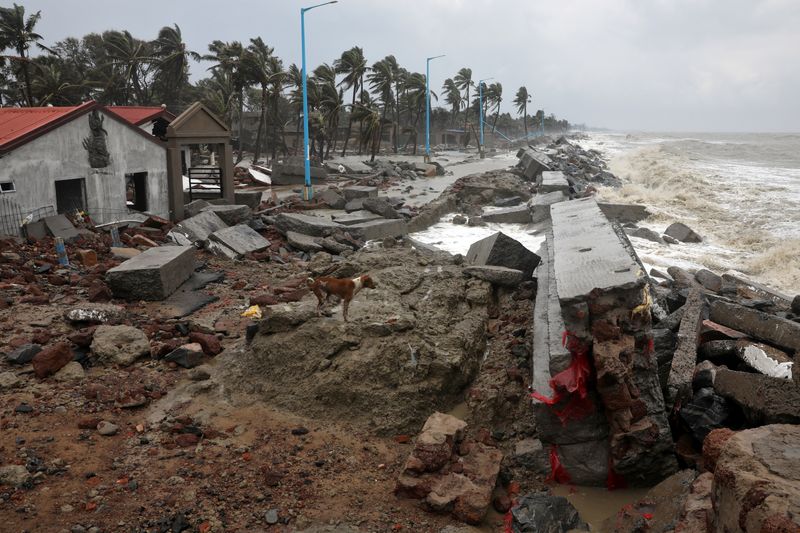 &copy; Reuters. دمار خلفه الإعصار ياس في ولاية البنغال الغربية بالهند يوم الخميس. صورة لرويترز.