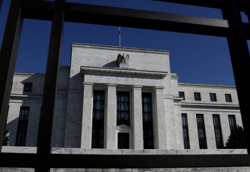 &copy; Reuters. FILE PHOTO: Federal Reserve Board building is pictured in Washington, U.S., March 19, 2019. REUTERS/Leah Millis/File Photo/File Photo