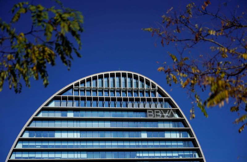 &copy; Reuters. FILE PHOTO: A view of Spanish bank BBVA's headquarters in Madrid, Spain, November 17, 2020. REUTERS/Juan Medina/File Photo