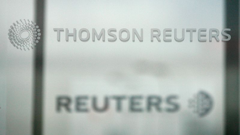 © Reuters. Logo da Thomson Reuters nos escritórios da companhia em Genebra, Suíça 
17/04/2008
REUTERS/Denis Balibouse 