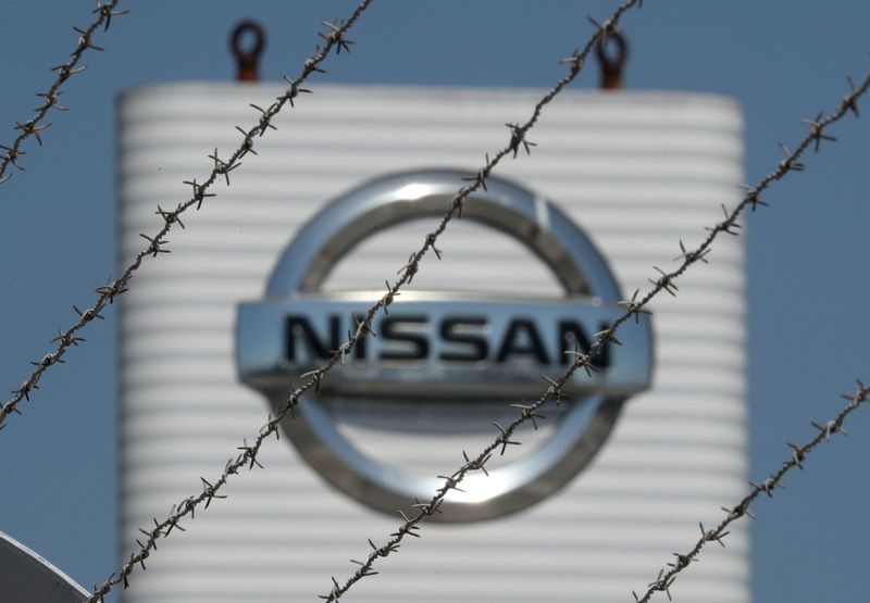 &copy; Reuters. FILE PHOTO: The logo of Nissan is seen through a fence at Nissan factory at Zona Franca during the coronavirus disease (COVID-19) outbreak in Barcelona, Spain, May 26, 2020. REUTERS/ Albert Gea