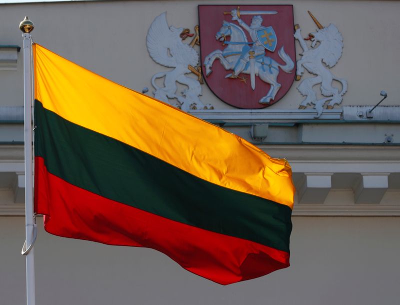 &copy; Reuters. Lithuanian flag flutters during the celebration of the 15th anniversary of Lithuania's membership in NATO in Vilnius, Lithuania March 30, 2019. REUTERS/Ints Kalnins