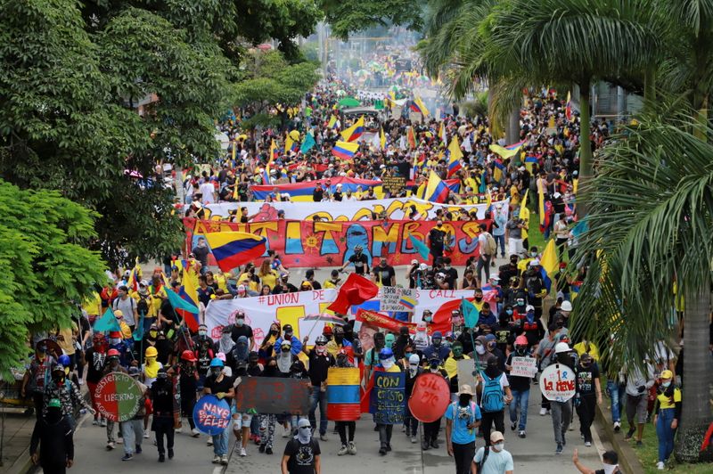 &copy; Reuters. Protesto contra o governo da Colômbia em Cali
28/05/2021
REUTERS/Juan B Diaz