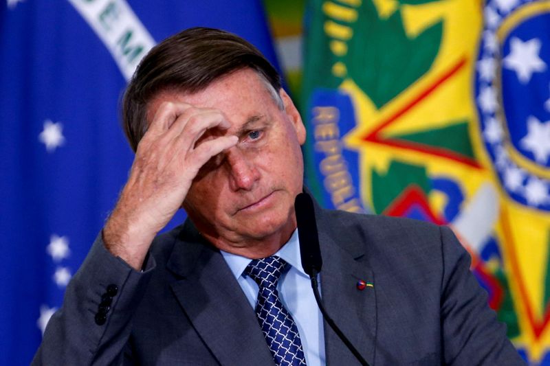 &copy; Reuters. Presidente Jair Bolsonaro em cerimônia no Palácio do Planalto
18/05/2021
REUTERS/Adriano Machado