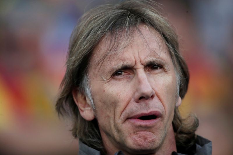 &copy; Reuters. Foto de archivo de Ricardo Gareca en la final de la Copa America entre Brasil y Perú. 
Jul 7, 2019   }
 REUTERS/Ueslei Marcelino